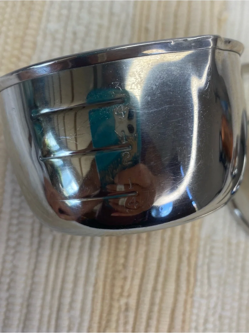 VTG FOLEY SCRIPT 4 PIECE STAINLESS MEASURING CUP SET 1/4 1/3 1/2 1 CUP w/SPOUT